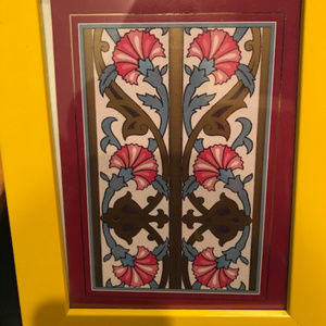 Framed card of Turkish tile design